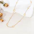 Élégant collier en acier titane plaqué or 18k avec trèfles et breloques d'étoiles - Style trèfle creux et étoile (20260130款式1)