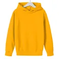 Bright yellow kids long sleeve hooded sweatshirt in a solid color minimalist variant - Yellow