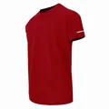 Dettaglio laterale t-shirt sportiva rossa da uomo ad asciugatura rapida con banda riflettente. - S / Rosso