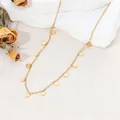 Élégant collier en acier titane plaqué or 18 carats avec petits pendentifs disques - Style pendentif disque rond (20260130款式4)