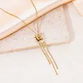 Elegant 18k gold plated titanium steel butterfly pendant necklace with long tassel chains - Butterfly Tassel Triple Chain Style (20260130 Style 25)
