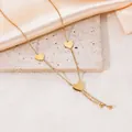 Elegant 18k gold plated heart necklace with frosted texture and dainty chain for women. - Matte 3D Heart Y-Shaped Style (20260130 Style 26)