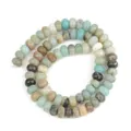 Detail shot of natural stone abacus spacer beads in mixed earthy tones for DIY jewelry - 5*8 Approx 70 Beads per Strand / Mixed Mineral Style (16)