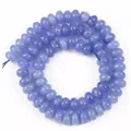 Macro view of 5x8mm blue natural stone abacus spacer beads for DIY jewelry making - 5*8 Approx 70 Beads per Strand / Light Blue Style (11)