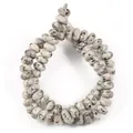 Macro view of 5x8mm natural stone dalmatian jasper abacus beads for DIY jewelry - 5*8 Approx 70 Beads per Strand / Gray with Black Spots Style (9)