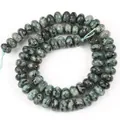 Natürliche grün-graue Stein-Rondellperlen 5x8mm für DIY-Armband Schmuckherstellung Strang - 5x8mm (ca. 70 Stück/Strang) / Graugrün mit schwarzen Flecken