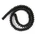 Schwarze Naturstein Abakus Zwischenperlen 5x8mm für DIY-Schmuckherstellung und Armbänder - 5x8mm (ca. 70 Stück/Strang) / Schwarz