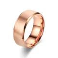 Macro detail of rose gold matte brushed titanium steel ring with polished bevelled edges - Rose Gold
