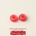 Watermelon red resin large hole beads for DIY jewelry making and crafts, 14x7x5mm - 14mm / Watermelon red