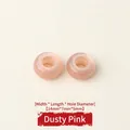 Dusky rose resin large hole beads 14x7mm for DIY jewelry and clothing decoration - 14mm / Dusky Pink