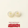Resin large hole beads in pearly beige for DIY jewelry crafts 14x7mm - 14mm / Holographic Beige