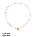 Collier de perles fait main avec des perles d'eau douce baroques, longueur 41 cm - Chaîne Seule - Fermoir en Cuivre (Sans Pendentif)