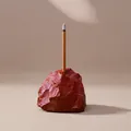 Natural red crystal stone incense burner holder with raw mineral texture - Red Jasper / 2-3cm