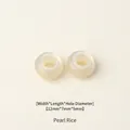Pearly beige round resin large hole beads for DIY jewelry making and crafts 12x7x5mm - 12mm / Holographic Beige