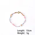 Bracelet fait main en perles avec marguerites et perles, 15 cm de long, poids 5 g - Bracelet Marguerite
