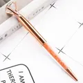 Eleganter roségoldener Diamant-Kugelschreiber mit funkelndem Kristall-Glitzer-Schaft - Roségold