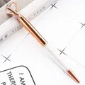 Roségoldener Kugelschreiber mit großem Diamanten und glitzernder Kristallfüllung - Roségold (Weißer Strass)