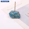 Natural blue apatite raw stone incense burner holder for aromatherapy and decor - Apatite / 2-3cm