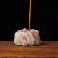 Natural pink and white crystal ore incense holder with 3mm hole for aromatherapy - Plum Blossom Tourmaline / 2-3cm