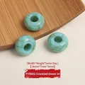 Turquoise cracked green resin beads 14mm with large hole for DIY jewelry designs - 14mm / Cracked Green