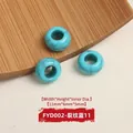 Crackle blue turquoise resin large hole beads for DIY craft jewelry making 11x6x5mm - 11mm / Cracked Blue (FYD002)