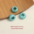 Large hole turquoise green resin beads with crackle pattern for DIY jewelry making - 11mm / Cracked Green (FYD002)