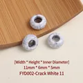 11mm White marble pattern resin large hole beads for DIY jewelry making and crafts - 11mm / Cracked White