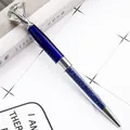 Eleganter blauer Kristall-Kugelschreiber mit großem Diamanten für Bürogeschenke - Transparentes Blau