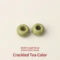 Large hole crackle pattern resin beads in tea green for DIY jewelry making, 13x8x5mm - 13mm / Cracked Tea Color (FYD002)