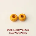 Golden yellow crackle resin large hole beads for DIY jewelry and crafts, 13x8mm size - 13mm / Cracked Golden (FYD002)
