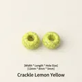 Lemon yellow round resin beads with black crackle pattern and large hole for DIY jewelry - 13mm / Cracked Lemon Yellow (FYD002)