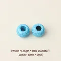 Blue crackle resin beads with large holes, size 13x8x5mm for DIY jewelry crafts - 13mm / Cracked Lake Blue (FYD002)