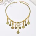 Collana vintage dorata con nappe a moneta e design a strati regolabile ed alla moda - Oro (X3262)