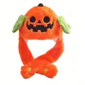 Λούτρινο καπέλο κολοκύθας Halloween με κινούμενα αυτιά για cosplay και γιορτές - Πορτοκαλί Καπέλο Κολοκύθας