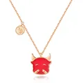 Rose gold Chinese zodiac ox necklace with red temperature-sensitive pendant charm gift - UV Color Retention Rose Gold Plated