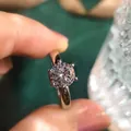 Simple six-prong one carat high carbon diamond solitaire engagement ring for women - Ljz-79 [one Carat] / Adjustable Open