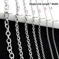 Detailed macro comparison of stainless steel O-chain link sizes from 1.5mm up to 8mm width. - 3*4mm / Steel