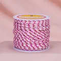 4-lagige rosa-weiße Baumwollschnur mit Goldfaden für DIY-Schmuckflechten - Rosaviolett