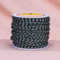 Viersträngige geflochtene Baumwollschnur mit Goldfaden für DIY-Schmuckherstellung - Cyan