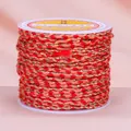 Haltbare rot-goldene 4-fädige geflochtene Baumwollschnur für DIY-Schmuck und Knoten - Grau Rot