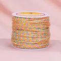 4-strängiger bunter Baumwollfaden mit Goldglitzerdraht für DIY-Schmuck - Gelb Pfirsich Blau
