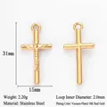 Pendentifs crucifix et croix en acier inoxydable doré pour bijoux DIY - Croix Crucifix Dorée (Q231)