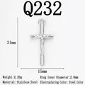 Pendentif croix Jésus en acier inoxydable pour accessoires de collier DIY argenté - Croix Crucifix Argentée (Q232)