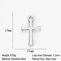 Pendentif croix en acier inoxydable poli pour bijoux DIY ton argenté 17x11mm - Petite Croix Argentée (Q234)