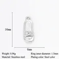 Pendentif en forme de pantoufle en acier inoxydable avec fleur pour création de bijoux DIY - Breloque Chaussure Argentée (Q288)