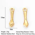 Pendentif en forme de poing en acier inoxydable poli pour bijoux DIY, plaqué or 18 carats - Breloque Poing Dorée (Q289)