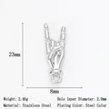 Pendentif signe de la main rock en acier inoxydable DIY - Geste Rock Argenté (Q292)