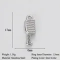 Pendentif mini peigne en acier inoxydable avec pierres pour accessoires bijoux DIY - Peigne en Strass Argenté (Q294)