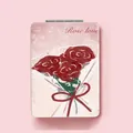 Tragbarer faltbarer Kosmetikspiegel mit Vintage-Rosenmuster und Rose Love-Text - Vintage Rote Rosen-Stil (LXFJ01405)