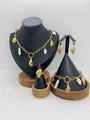Elegant stainless steel jewelry set with shell charms and baroque pearls for women - Irregular Pearl Shell Pendant Style (LX010043)